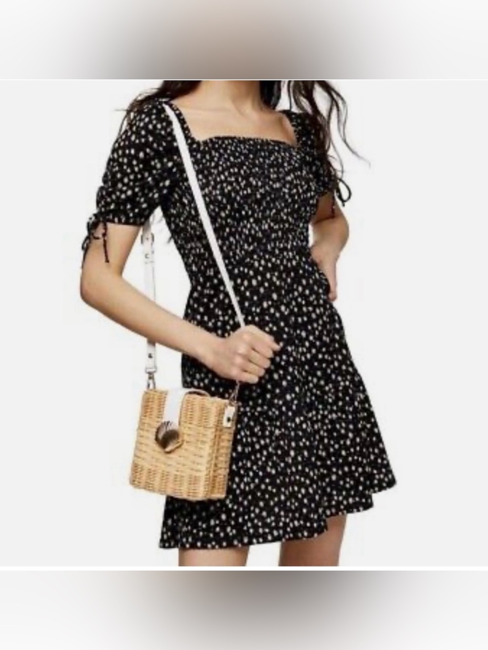 Topshop Shirred Tea Minidress